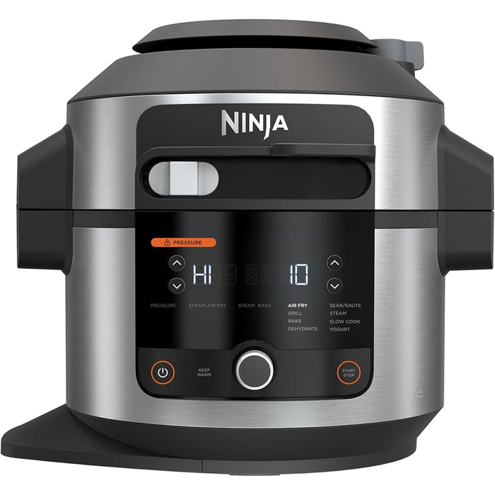Ninja Foodi Multi-Cooker with SmartLid, 6L, 11-in-1 MultiCooker, Pressure Cooker, Air Fryer, Slow Cooker, Grill, Bake, Stainless Steel, OL550EU 11-in-1 MultiCooker, 6 L Stainless Steel