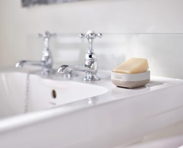 Мильниця Joseph Joseph Bathroom Slim – компактна з неслизькою основою, білий/сірий колір