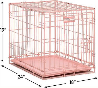 Кія для собак Midwest Homes iCrate 1522DD-KIT, рожева, 62x44x49 см (з комплектом)