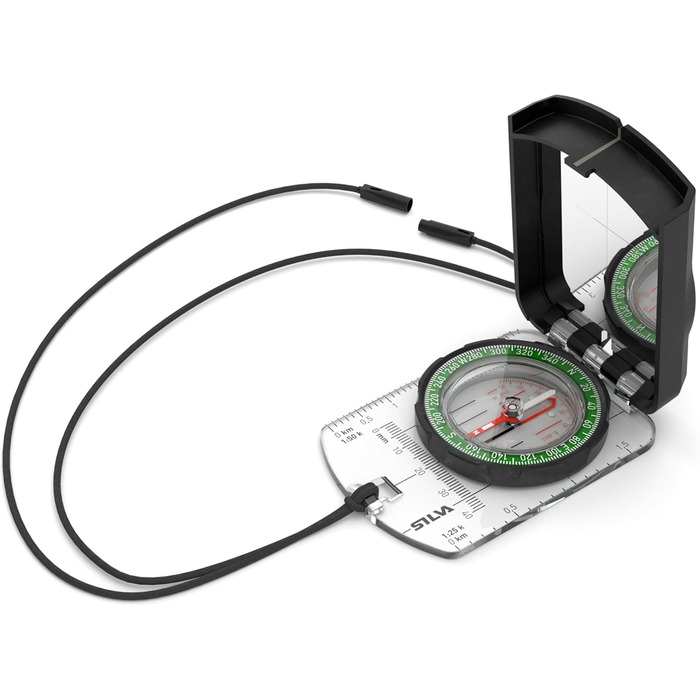Silva Kompass Navigation - Kompass 4 - Graduated in Mils & Grad - Scale 1:25k 1:40k 1:50k mm & in - Navigation Compass for Professionals - Rotating Compass Housing - Military Compass Hiking