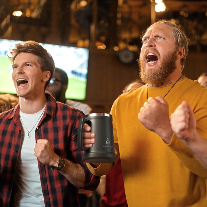 Термокружка для пива Ideus® з нержавіючої сталі, 710 мл, 24oz, сіра - ідеальна для Октоберфесту