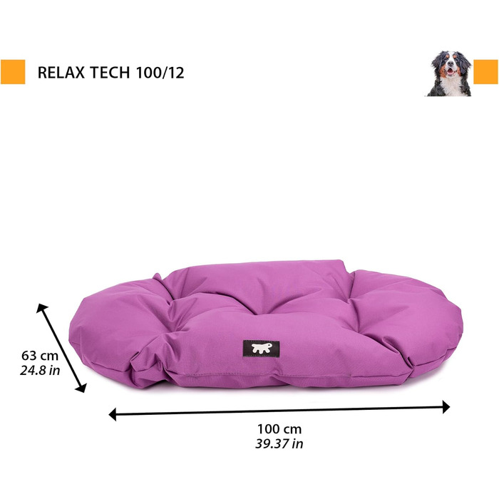 Крісло-ліжко для собак великих порід Ferplast: ортопедичне, знімний чохол, водонепроникне, 110 x 70 x 8 см, колір Viola