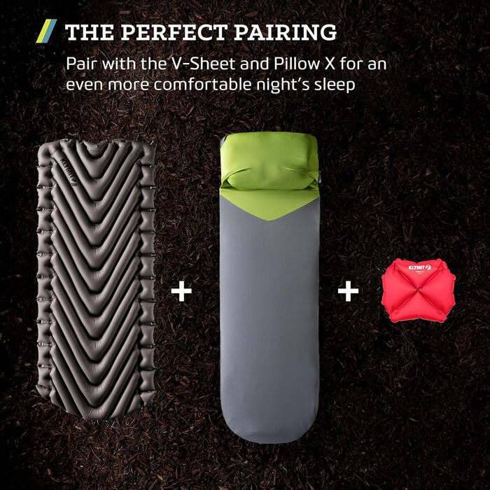 Кимок для кемпінгу Klymit Static V Luxe Extra Wide 76.2 см - для рюкзаків, кемпінгу та хайкінгу (198 x 76.2 x 7.6 см)