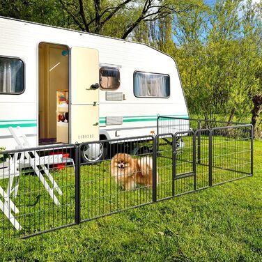 Металевий вольєр для собак та котів Costway, 80 см, 8-секційний, з дверцятами, для собак, котів, кроликів, чорний