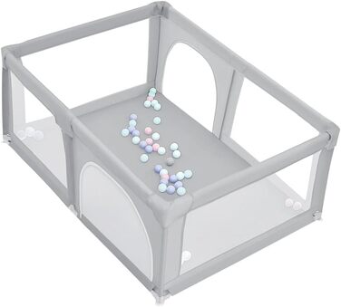 Лягувачка для цуценят з дверцятами, 180 x 120 x 66 см, сірий колір. Міцна, з нейлону, для собак та цуценят, легко миється.