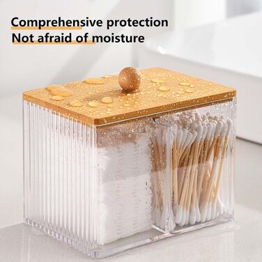 Диспенсер для ватних паличок 3 шт. Чорний, контейнер для ватних дисків та паличок, органайзер для ватного диска, бамбуковий диспенсер, органайзер для тампонів для ванної кімнати, туалетного столика, вітальні