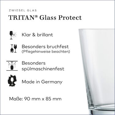 Zwiesel Glas Water Glass Together 0.3L (Set of 4), beautifully shaped drinking glasses, dishwasher-safe Tritan crystal glasses, Made in Germany (Art.-Nr. 122337)