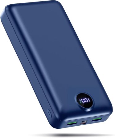 Power Bank 50000mAh з LED дисплеєм: Швидка зарядка 22.5W, 3 виходи USB та 2 входи, сумісний з iPhone, iPad, Android (Червоний)