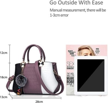 Сумка жіноча NICOLE & DORIS 2025 шкіряна чорна з пухнастим помпоном та знімним ремінцем через плече