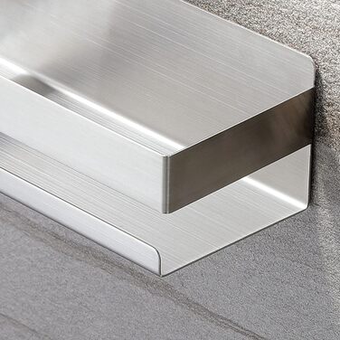 Турнічок для душу YIGII з полицями - кутовий, з нержавіючої сталі, чорний, 4 яруси, без свердління, з тримачем для зубних щіток, регульований 63.5–290 см (Матове срібло)