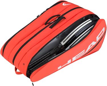 Сумка для ракет HEAD Tour Racquet Bag XL чорний/білий (флуоресцентний помаранчевий)