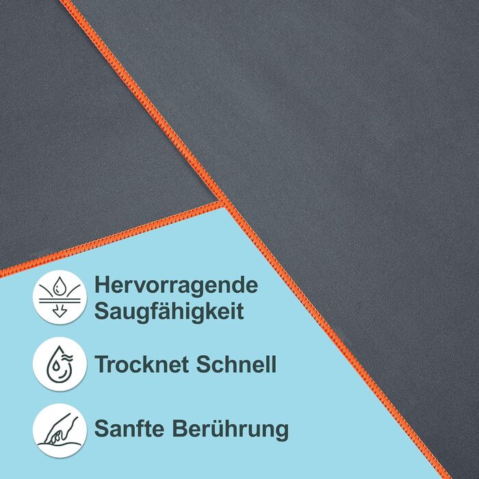 Набір спортивних рушників 2 шт. 120x50 см з кишенею на блискавці, мікрофібра, для фітнесу, тренувань, кемпінгу, подорожей (сірий-жовтий)
