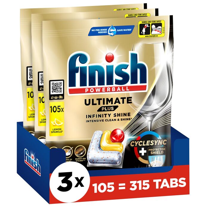Таблетки для посудомийної машини Finish Ultimate Plus Infinity Shine Citrus, 105 капсул (315 мийок)