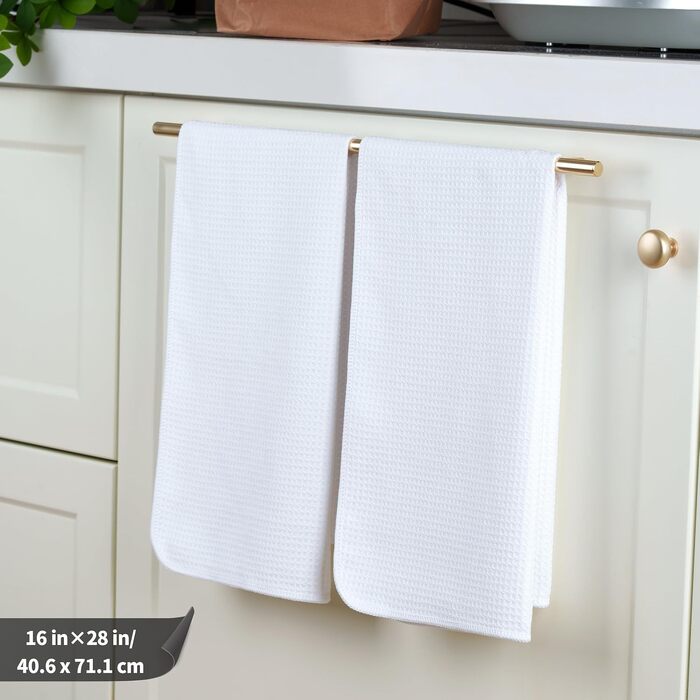 Рушники для посуду Polyte з мікрофібри вафельні, 340 GSM, 41x71 см, білі, набір 12 шт.