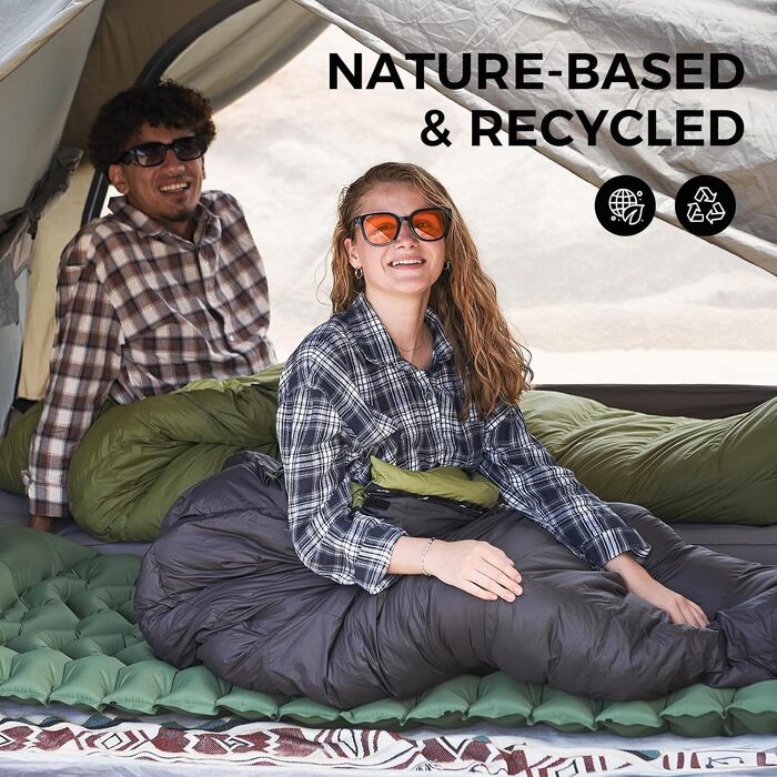 Спальний мішок ATEPA 0°C, чорний, для дорослих, 4-сезонний, водовідштовхувальний, комфортна температура 6°C, межа 1°C, для кемпінгу та подорожей