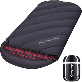 KingCamp XXL 3-Season Sleeping Bag - Oversized for Adults | Camping, Backpacking, Hiking, Travel - Lightweight & Classic Black