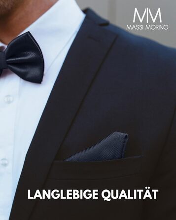 Массі Моріно: Комплект краватка-метелик та кишеньковий хустинка для чоловіків - Весільний костюмний аксесуар, регульована метелик, темно-синій