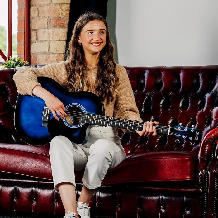 Акустична гітара 3rd Avenue 4/4 з вирізом, для початківців – комплект з чохлом, ремінком, медіаторами та запасними струнами, колір натуральний