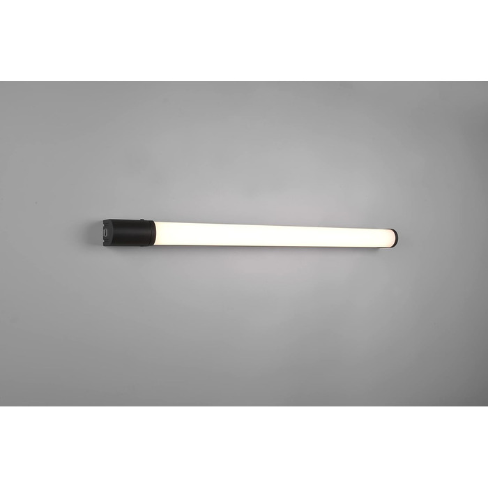 Trio Leuchten LED Bathroom Wall Light Piera 284074206, colored plastic, including 8 Watt LED, switch, socket, (Matte Black, Width 79cm)