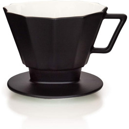 Mahlwerck Porcelain Coffee Filter, Reusable Permanent Filter, for Size 4 Filter Bags, Size 4, Matte Black