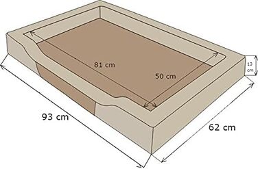 Крісло-ліжко для собак XL, 93x62 см, чорний Eco-шкіра, з матрацом