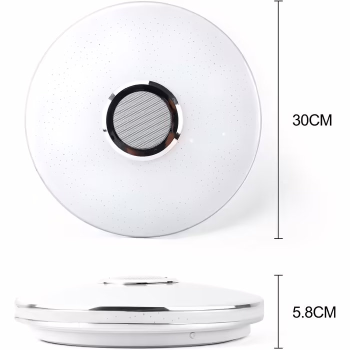 36W LED Ceiling Light, Dimmable with Bluetooth Speaker, Remote Control, and APP Control, LED Ceiling Lamp with RGB Color Changing, Music for Bedroom, Kids' Room, Living Room
