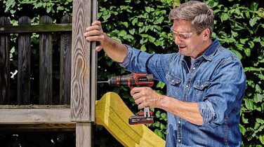 Акумуляторний дриль-шуруповерт Einhell TE-CD 18/45 3X-Li+ 22 Power X-Change (18 В, 45 Нм, кутовий та ексцентриковий насадки, 22-ти шт. набір біт, 2x2,0 Ah акумулятори, зарядний пристрій + E-Box)