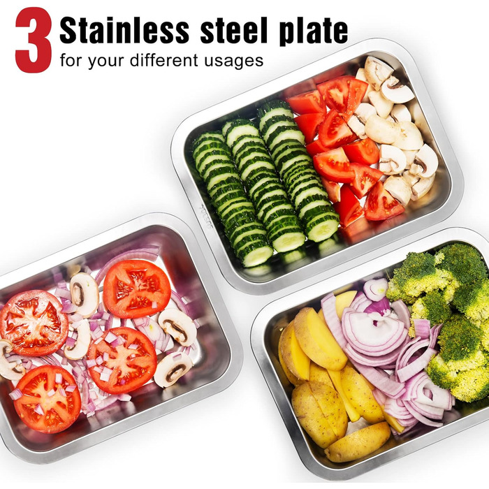 Rainsworth Bamboo Cutting Board with Drip Tray - with 3 Stainless Steel Bowls and Juice Groove - 40x30x7cm Large Solid Multifunctional Cutting Board High - Vegetable Cutting Board Bumbus with Feet