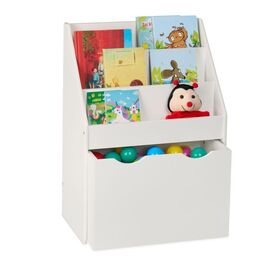 Дитяча книжкова полиця Relaxdays з коробкою для іграшок