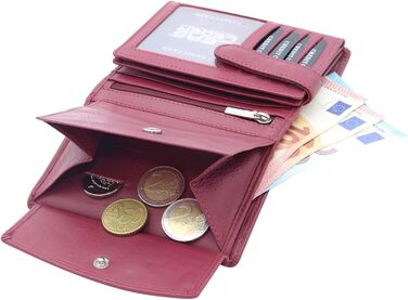 LEAS Women's and Men's Card Holders with Outer Flap in Portrait Format, Genuine Leather, Red Special Edition, Red, 12.5x9cm