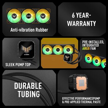 ASUS TUF Gaming LC III 360 ARGB - водяне охолодження CPU з RGB підсвічуванням, 360 мм, для Intel LGA 1851/1700/1200 та AMD AM5/AM4