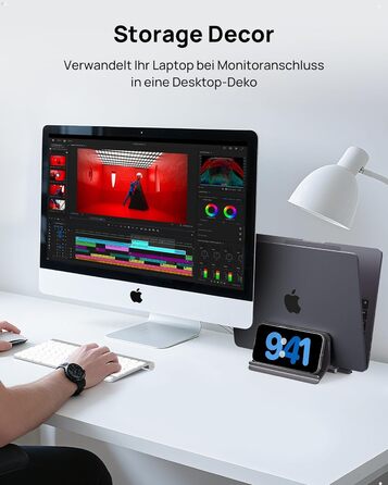 Підставка для ноутбука SODI вертикальна, автоматична, з алюмінію, для MacBook Pro/Air, ноутбуків, планшетів, телефонів (сіра)