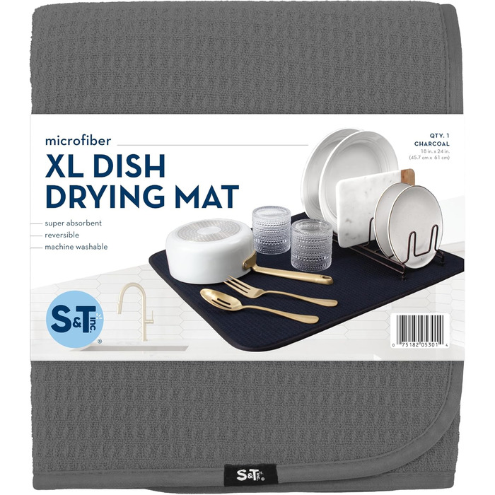 Килимок для посуду S&T INC. 18' x 24' антрацит (темно-сірий)