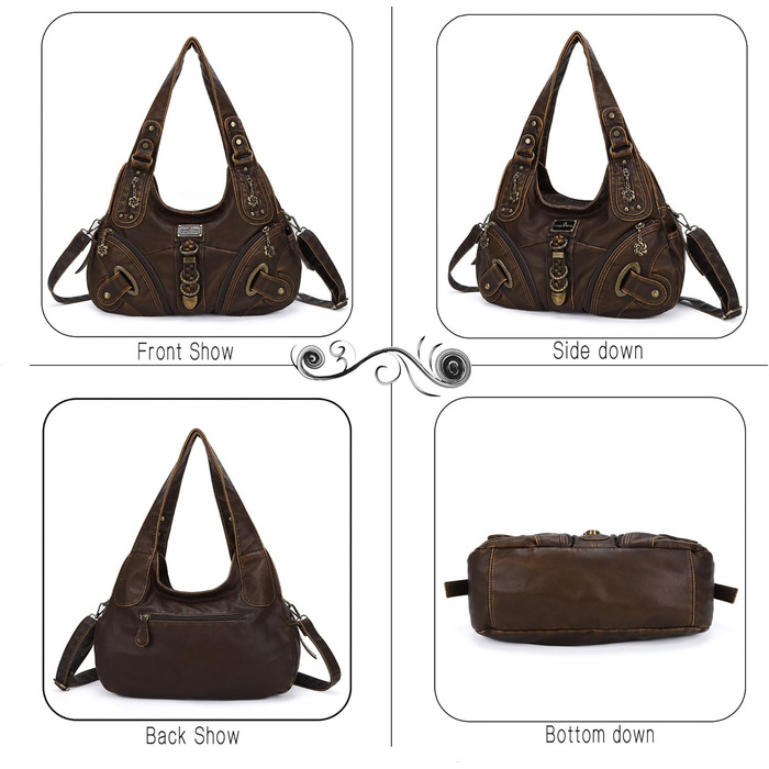 Сумка жіноча Angelkiss Hobo велика, повсякденна, через плече, коричнева (801brown)