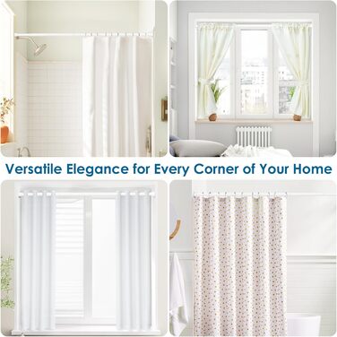 Штанга для душу/шторки без свердління AIZESI, 80-190 см, 1 шт. (Біла)