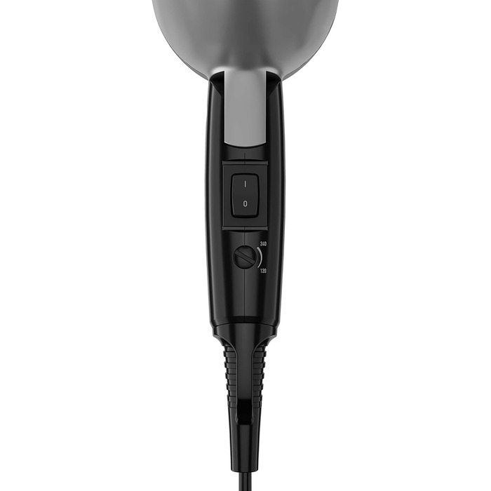 Компактний дорожній фен Grundig HD 2200 Sport & Reise, 1200 Вт, 2 режими температури та швидкості, складана ручка, сріблясто-чорний