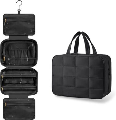 Чохол для туалетних аксесуарів на гачку, дорожній, чорний: органайзер для косметики та прикрас