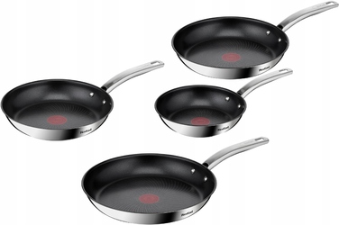 Набір сковорідок Tefal Intuition, 4 предмети, сріблясті, з антипригарним покриттям, 20/24/26/28 см