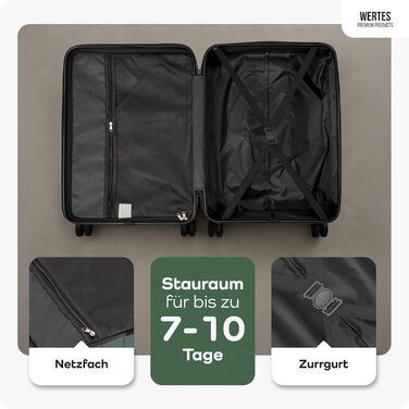 Чемодан великий 100L з TSA замком, жорсткий корпус, подвійні колеса, 67см, зелений