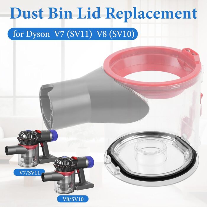 Контейнер для пилу AiLomey (замінник) для Dyson V12 Detect Slim, V10 Digital Slim, V7, V8, SV10, SV11. Замінник оригінальної запчастини 965272-01. Підходить для моделей Dyson V12 Slim, V10 Digital Slim, V7, V8, SV10, SV11.