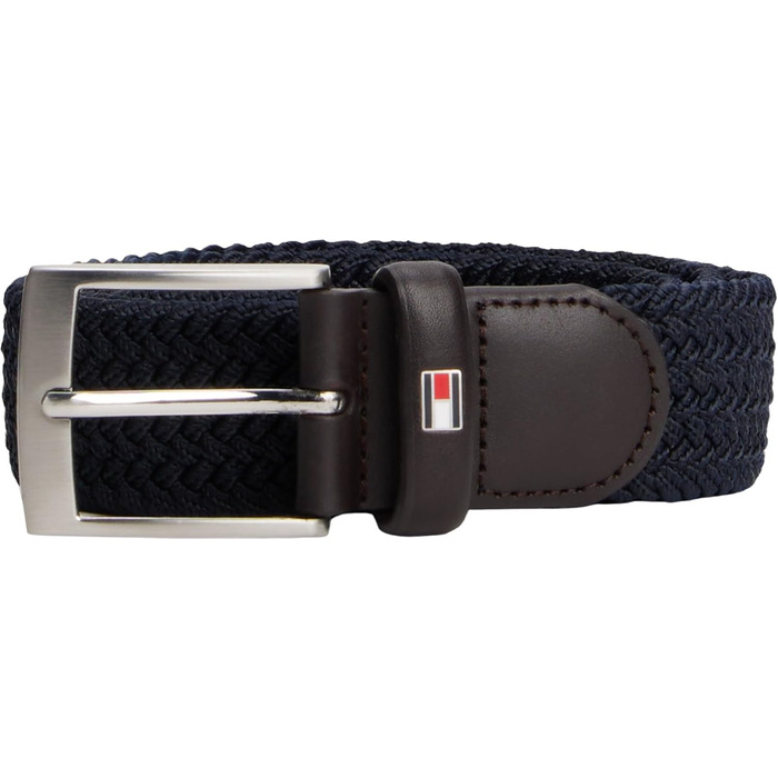 Чоловічий шкіряний ремінь Tommy Hilfiger New Adan Belt 3.5, 115 см, блакитний (Sky Captain)