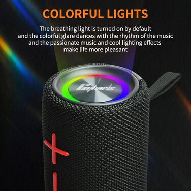 CYBORIS Портативна Bluetooth колонка 2-в-1 з магнітом, 20W, RGB підсвічування, 24 год, IPX6, TWS - для подорожей, вечірок