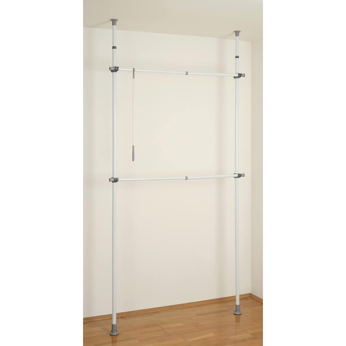 WENKO Telescopic Wardrobe System Hercules Basic (White, Single)