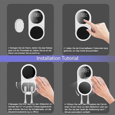 Maxspace Toothbrush Holder, Electric Toothbrush Wall Mount with Drying and Disinfecting, Toothbrush Cup Holder Without Drilling with 2 Toothbrush Slots (White)