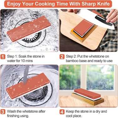 Шліфка BearMoo 2-в-1: шліфка та точило для ножів, зернистість 3000/8000, з підставкою