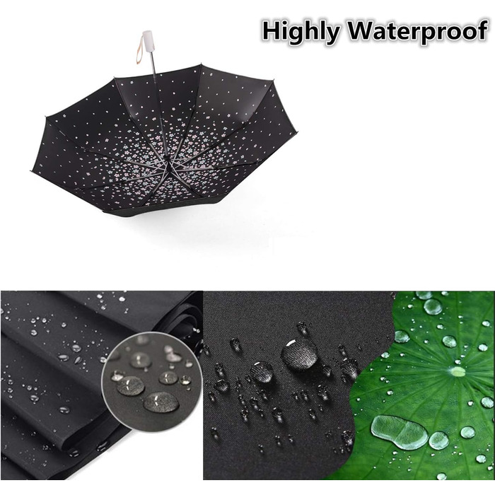 Сонцезахисний складаний парасоль від Voy Lady – Рожевий з квітковим принтом (96 см)