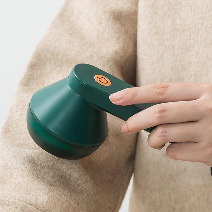 Електричний видальник ворсу Fusselrasierer: тест-переможець з 6-лезовою голкою, USB, для одягу та меблів (зелений)