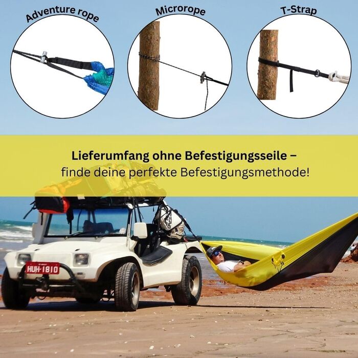 Гамак Amazonas Ultra-Light Adventure Coyote - надлегкий двомісний гамак 275x140 см, до 150 кг, зелений (Yellowstone)