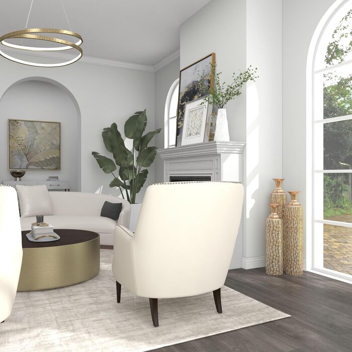 Металеві вази Deco 79 в стилі лофт, набір 3 шт, золотисті, 86.4/73.7/63.3 см
