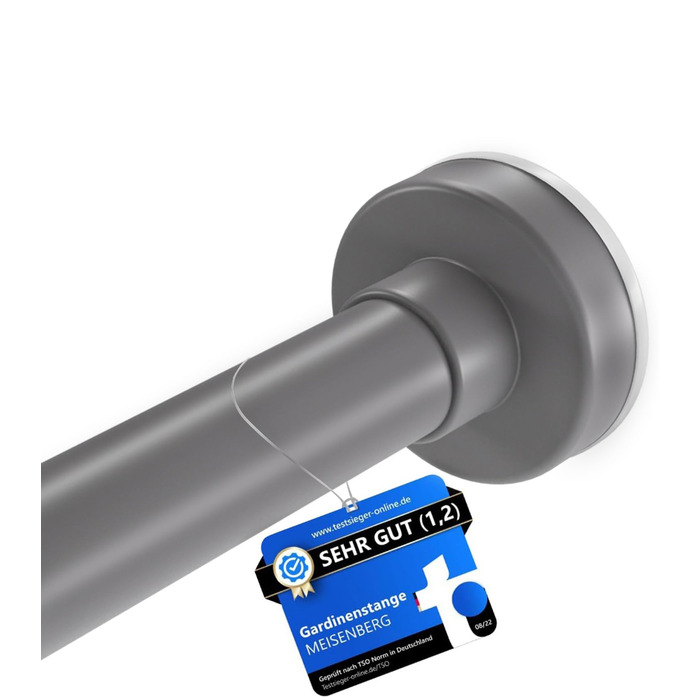 Штанга для душу без свердління 90-160 см, Ø 25 мм, телескопічна штанга з кріпленнями - для ванної, душу та перегородки, 1 шт. (70-120 см [1 шт.], сіра)